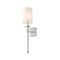 Z-Lite Mia 1 Light Wall Sconce, Brushed Nickel & White 805-1S-BN - alternate 1